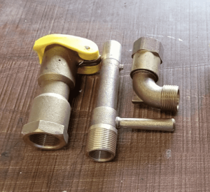 HDPE Fitting Brass QRC and Key and Swivel Elbow