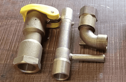 HDPE Fitting Brass QRC and Key and Swivel Elbow